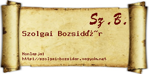 Szolgai Bozsidár névjegykártya